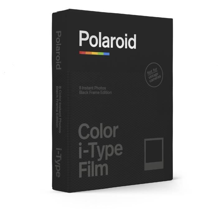 POLAROID - Pack de films instantanés couleur i-Type Black frame Edition - 8 films - ASA 640 - Développement 10 mn - Cadre Noir