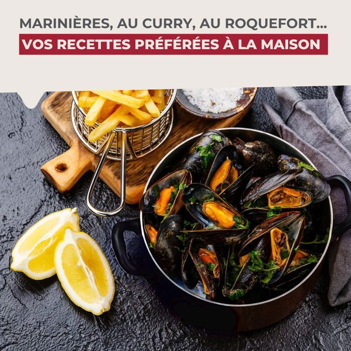 Image secondaire de Ensemble de 2 Marmites a Moules - FACKELMANN - Emaillée - 20,5 x 26 x 17,5 cm