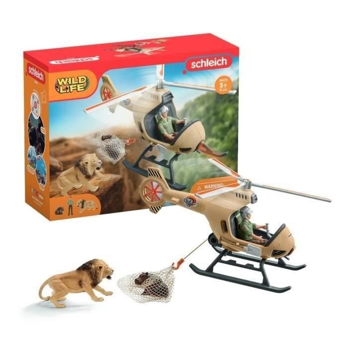 SCHLEICH - Figurine Hélicoptere pour sauvetage d'animaux - 42476 - Wild life