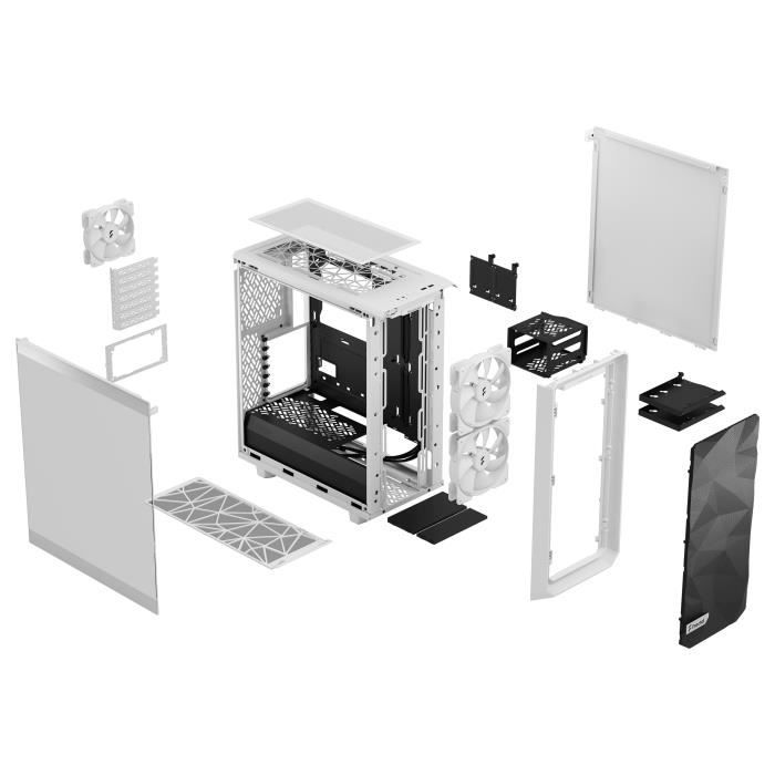 Boîtier PC FRACTAL DESIGN Meshify 2 Compact Lite White TG Clear ATX
