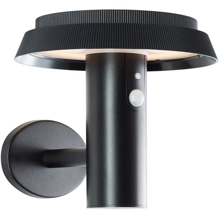 Outdoor wall light - BRILLIANT - ALVERO - LED and solar - Motion detector - Metal and plastic - 4 W - Black