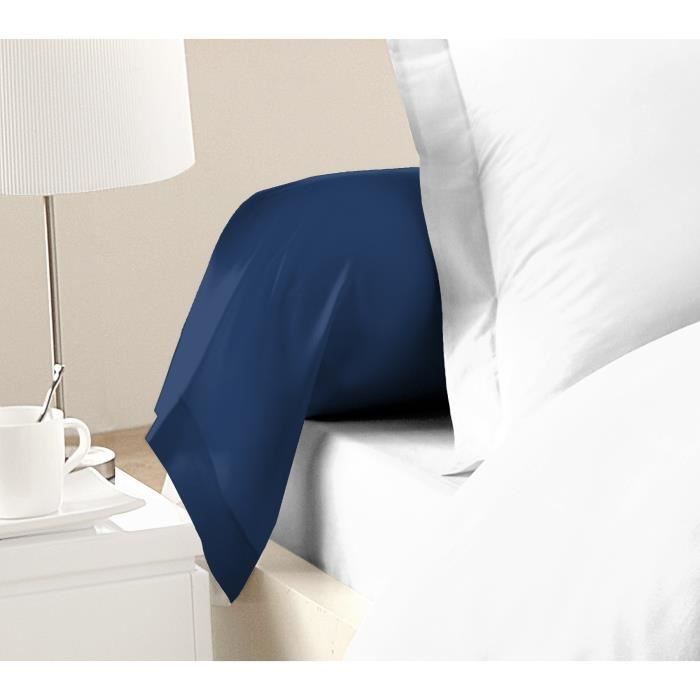 LOVELY HOME Juego de 2 fundas de almohada coj�n - 85 x 185 cm - 100% algod�n - Azul