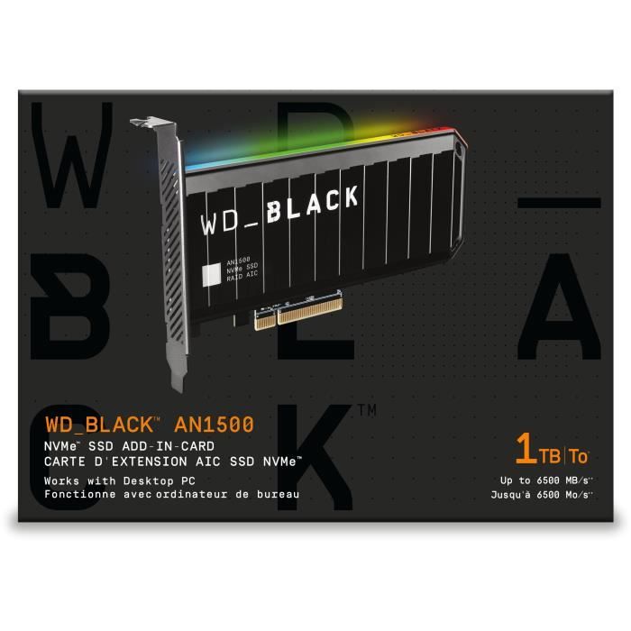 WD Black™- Disque SSD Interne - AN1500 - 1To - M.2 NVMe (WDS100T1X0L)