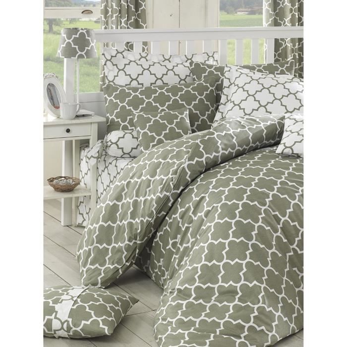 Image secondaire de Parure de lit - 1 housse de couette 220 x 240 cm + 2 taies d'oreiller 60 x 60 cm - 100% coton renforcé - Gris