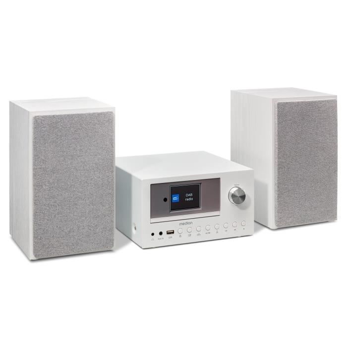 Image secondaire de Mini Chaîne HiFi MEDION avec Radio Internet DAB/FM et Lecteur CD - 2x15W RMS - Blanc