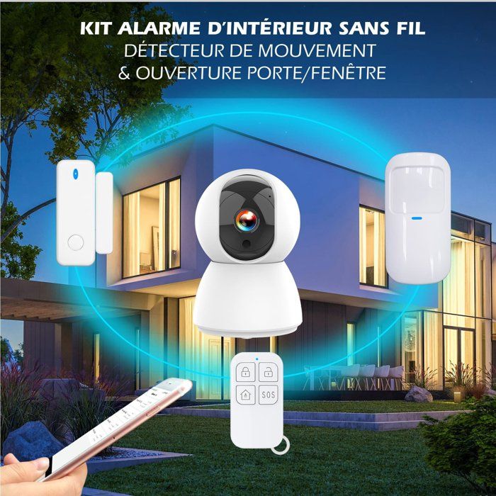Image secondaire de Kit d'Alarme Évolutif KYF avec Caméra IP et Détecteurs