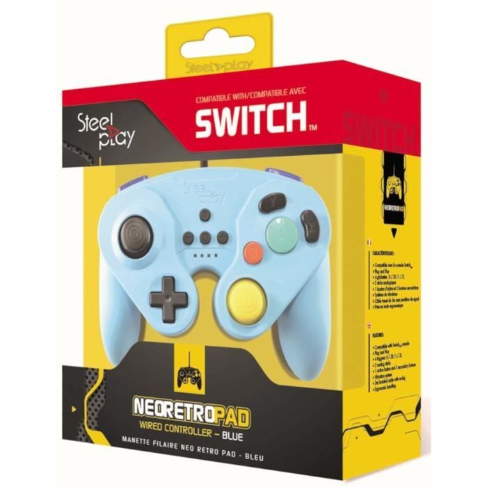 Manette Neo Retro Pad Filaire Steelplay Bleue pour Switch