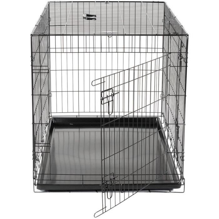 Cage Transport Chien - Vadigran - Pliante - Noir Classique - 107x70x78 cm