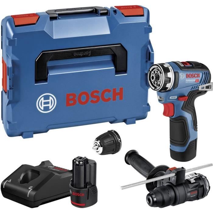 Trapano avvitatore Bosch Professional GSR 12V-35 FC + punte + 2 batterie 12V 3,0 Ah + 1 caricabatterie, Lboxx - 06019H3009