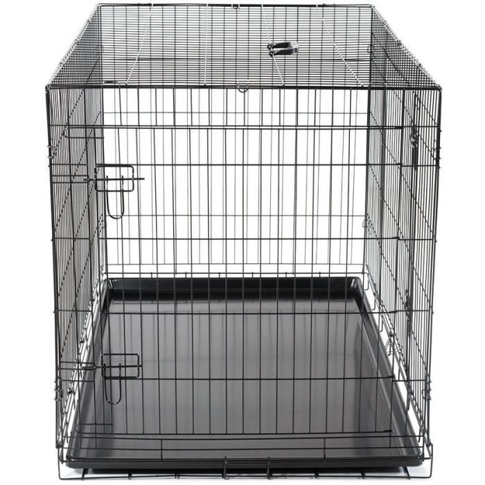 Cage Transport Chien - Vadigran - Pliante - Noir Classique - 122x75x81 cm