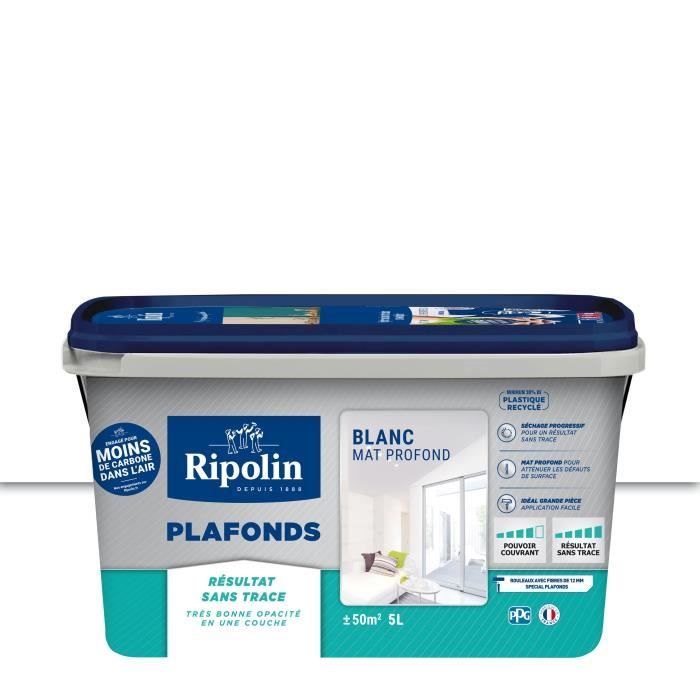 Image secondaire de Peinture plafonds - Blanc mat - Sans trace - RIPOLIN - 5L