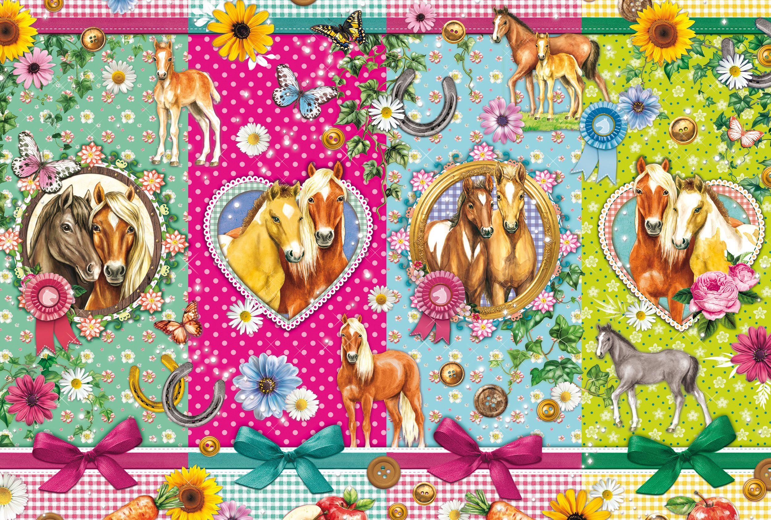 Image secondaire de Puzzle Des Chevaux Heureux - 200 Pièces pour Enfants à Partir de 8 Ans