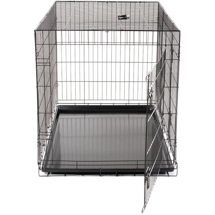 Cage Transport Chien - Vadigran - Pliante - Noir Classique - 122x75x81 cm