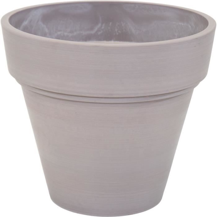 Pot - MEGA COLLECTIONS - Ecostone Planter - Ø 35 cm - H 30 cm - Taupe