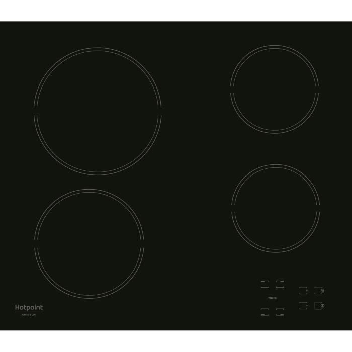 Table de cuisson vitrocéramique - HOTPOINT - HR631C - 4 foyers - 60 cm - Noir