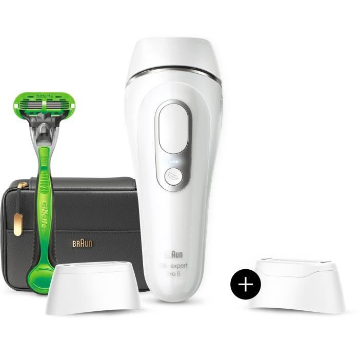 Braun Silk·expert Pro 5 PL5145 - IPL Pour Homme, Épilateur Lumiere Pulsée a Domicile, Blanc/Argent
