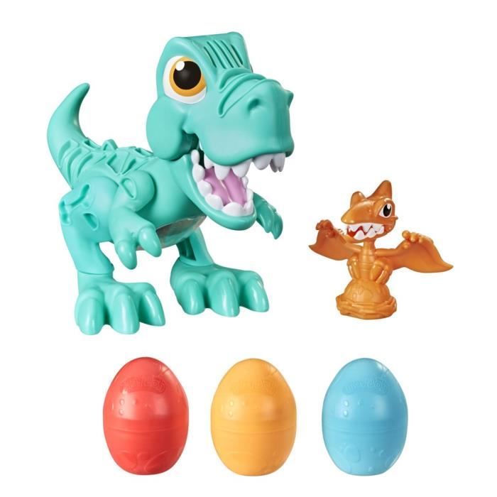 Play-Doh Dino Crew, Croque Dino, jouet pour enfants avec bruits de dinosaure, 3 oeufs Play-Doh pâte a modeler, a partir de 3 ans