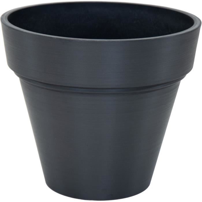 Pot - MEGA COLLECTIONS - Ecostone Planter - Ø 35 cm - H 30 cm - Noir