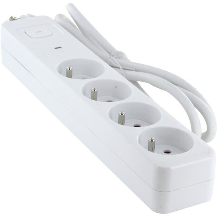 Multiprise - CHACON - 4 x 16 A - Cordon 1,5 m - Protection surtension