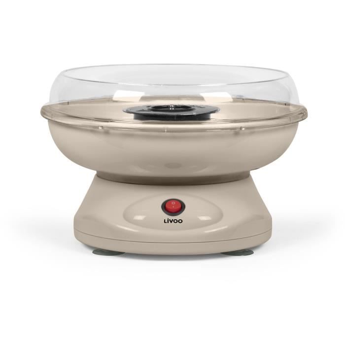 Machine a barbe a papa - LIVOO - DOM468C - 450W - Cuve et couvercle amovibles - Cuillere doseuse et 10 sticks en bambou inclus