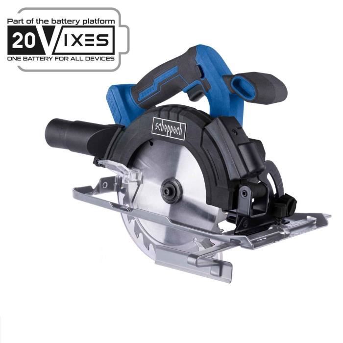 Sierra circular - SCHEPPACH - 20V IXES - 165mm - corte m�ximo 53mm/90� - 4300rpm - sin bater�a ni cargador - C-HCS165-X
