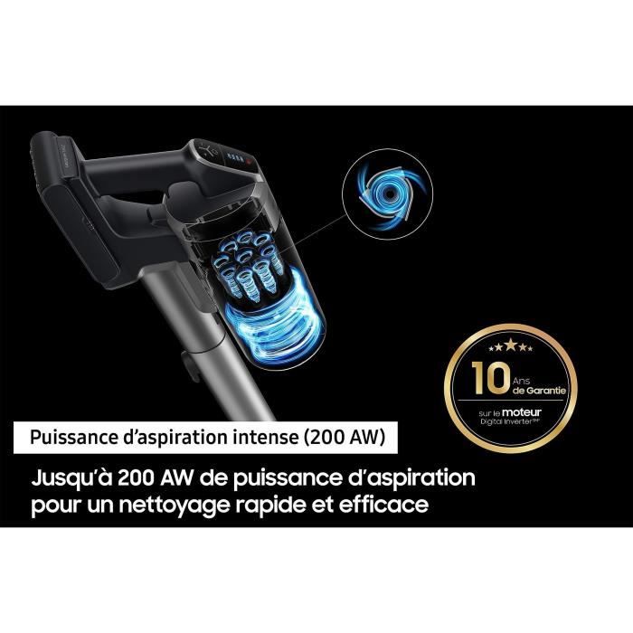 Image secondaire de SAMSUNG Jet 75E Turbo - Aspirateur Balai - 200 AW - 60min - 0,8 L - Gris / Bleu
