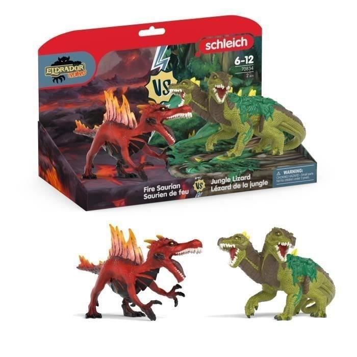 Image secondaire de Figurine Saurien de feu vs Lézard de la jungle, Schleich 70834 Gamme Eldrador Creatures