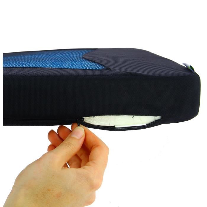 Image secondaire de Assise Confort Gel KINE TRAVEL - Repose-Tête Noir et Bleu