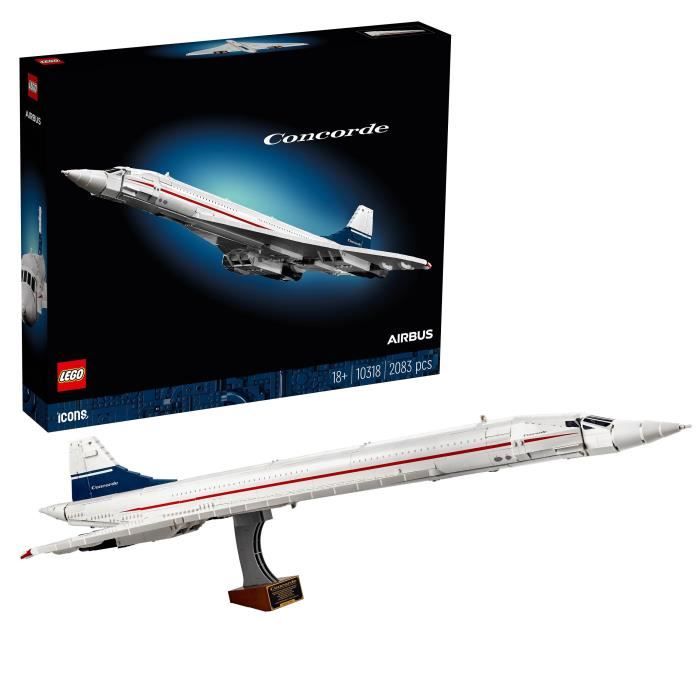 LEGO 10318 Exclu Cdiscount Icons Le Concorde, Maquette d'Avion a Construire pour les Adultes, Set de V�hicule d'Avion