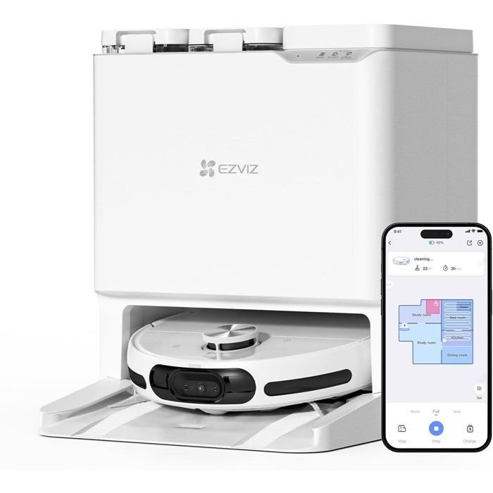 EZVIZ RS20 Pro - Robot Vacuum Cleaner with Mop - Raised Side Brush - 7200 Pa - Hot Water Cleaning 60�C