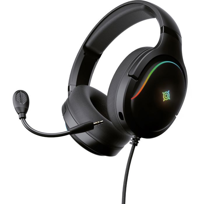 Casque Gamer Filaire Borealis avec Micro Amovible et LED RGB - Noir
