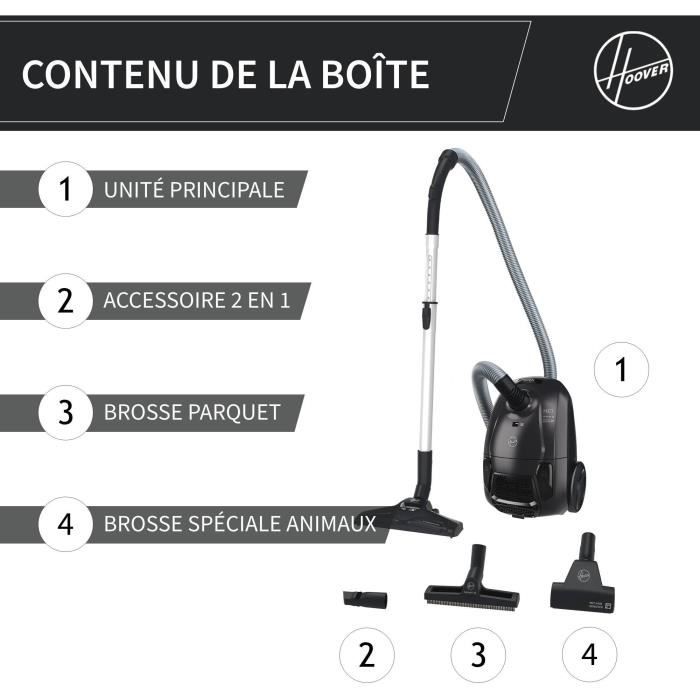 Image secondaire de HOOVER HE1 - Aspirateur Traineau avec sac Compact et Puissant - Grande Capacité 2,5L- Haute-performance sur Sols Durs et Moquett