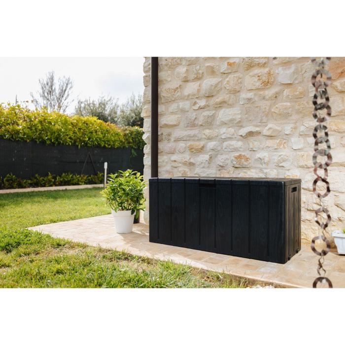 Image secondaire de Coffre de jardin en résine Multibox Bravo - 270L - Gris anthracite
