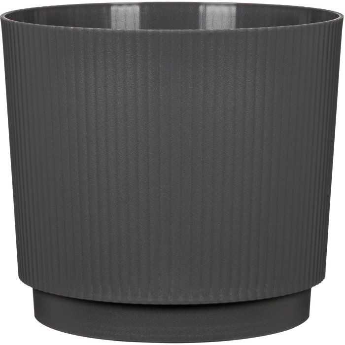 Cache-pot rond anthracite Lino - GARDEN ID - Ø 25 cm