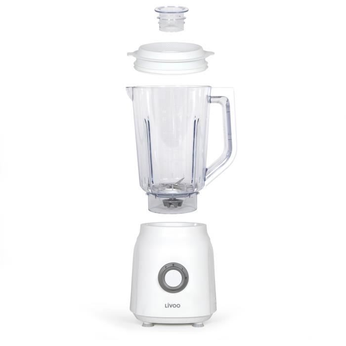 Image secondaire de Blender - LIVOO - 1,5 L - 600 W - 22 000 tours/min - 2 vitesses - Turbo blanc