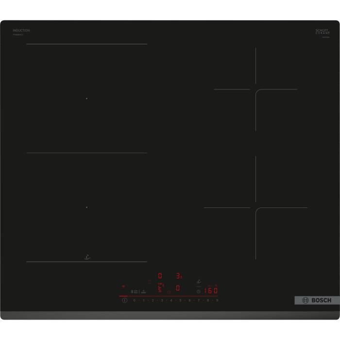 Piano cottura a induzione 60 cm - BOSCH SER6 - PVS63KHC1E Nero - 4 fuochi - Home Connect - L592xP522 mm