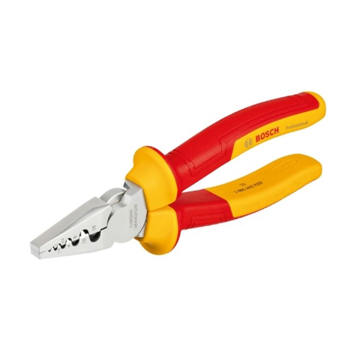 Pince a sertir - BOSCH - 180 mm - VDE - Plage de sertissage 0,25 a 16 mm² - Certifiée jusqu'a 1 000 V