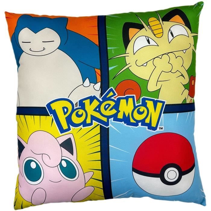 Image secondaire de Coussin double face - Carré - POKEMON - Pikachu et ses amis - Microfibre - 40 x 40 cm