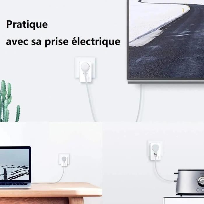 Kit de 2 CPL 1000 Mbps - Kit de 2 - TP-LINK - Prise CPL avec 2 Ports Ethernet Gigabit et Prise Intégrée - TL-PA7027P KIT(FR)