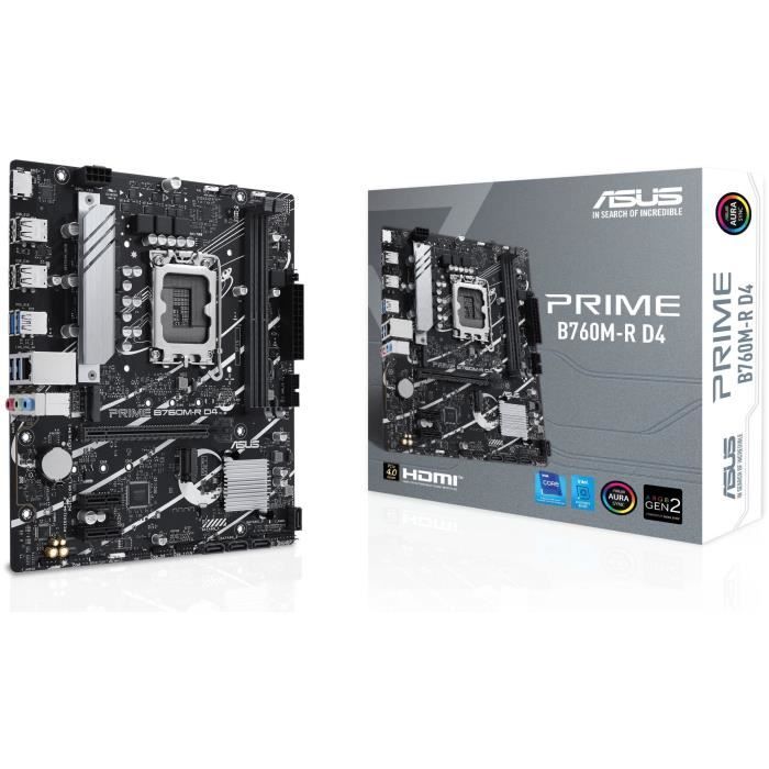 Scheda madre - ASUS - PRIME B760M-R D4 - Micro ATX - Socket 1700 - DDR4 - 64 GB max