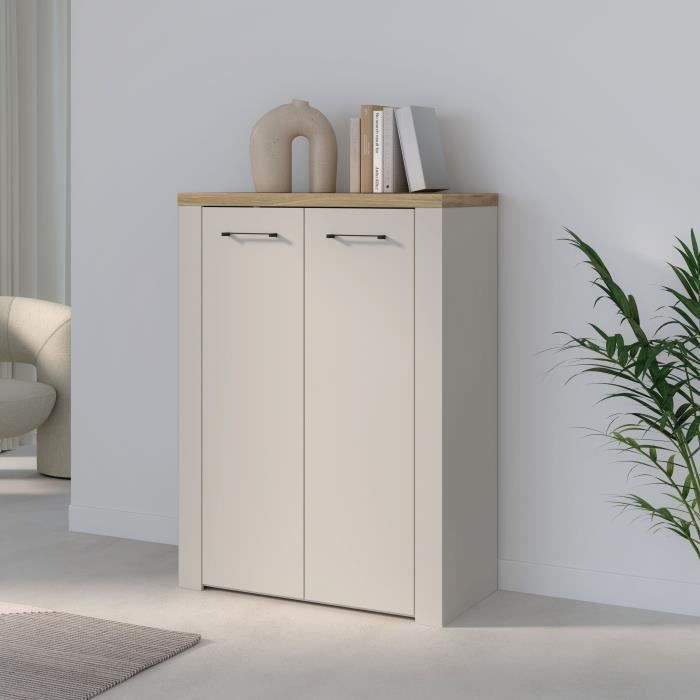 Image secondaire de Meuble à chaussures NELLEKE en décor sable et chêne