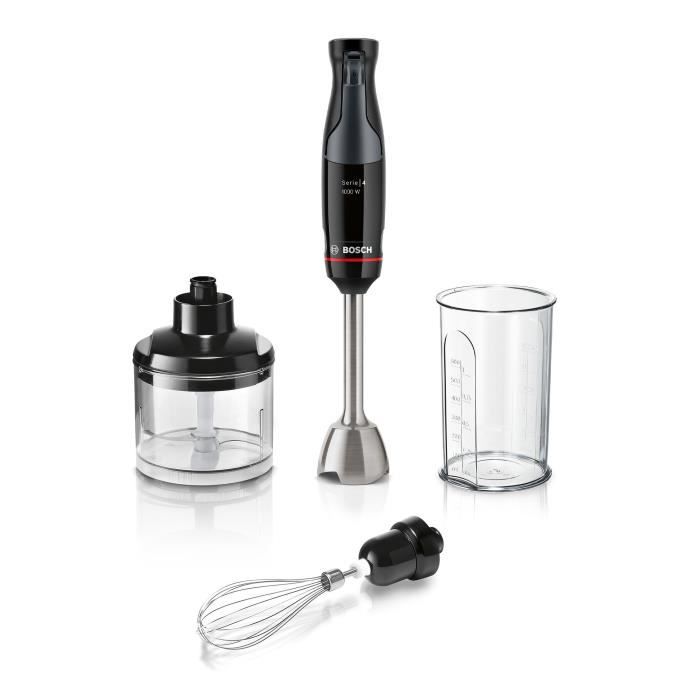 Mixeur plongeant - BOSCH - MSM4B621 - 1000 W - 4 lames aiguise�s - Bol m�langeur - Mini hachoir - Fouet - Engrenage c�ramique