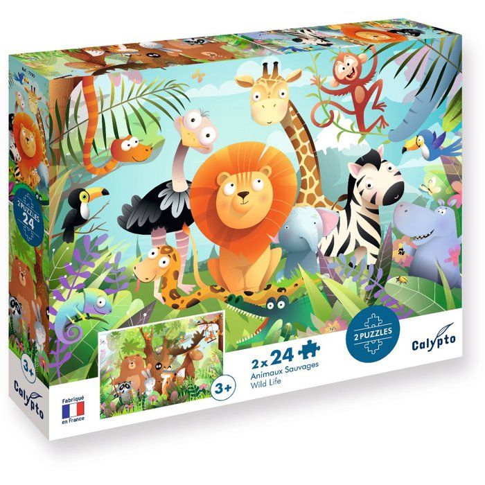 Puzzles Animaux Sauvages - 24 pièces pour enfants dès 3 ans