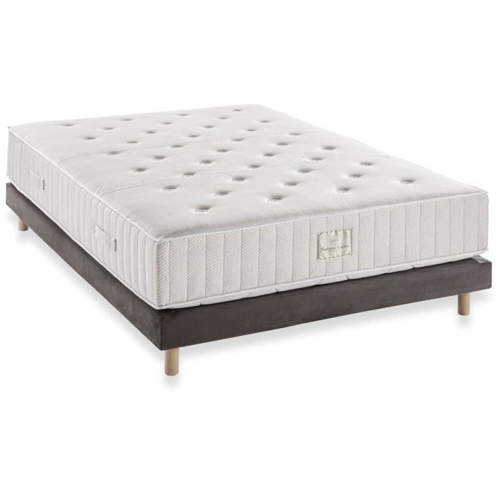 DEKO DREAM Ensemble Matelas + 2 Sommiers 180x200 - Ressorts ensachés - NATURA LAINE