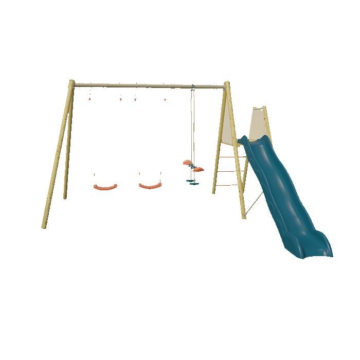 Image secondaire de Portique Romy Aléo by Trigano avec 2 balançoires et toboggan