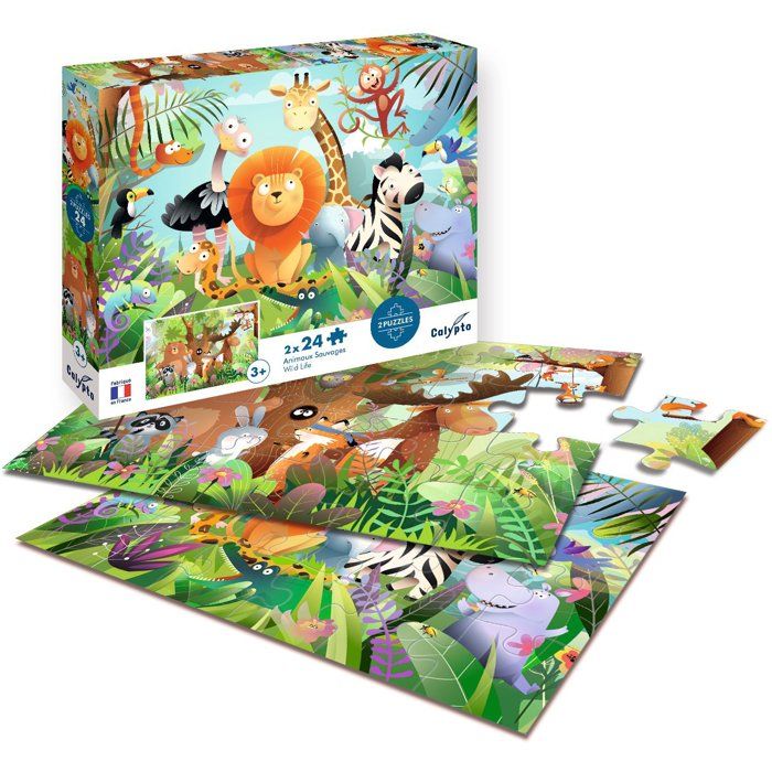 Image secondaire de Puzzles Animaux Sauvages - 24 pièces pour enfants dès 3 ans