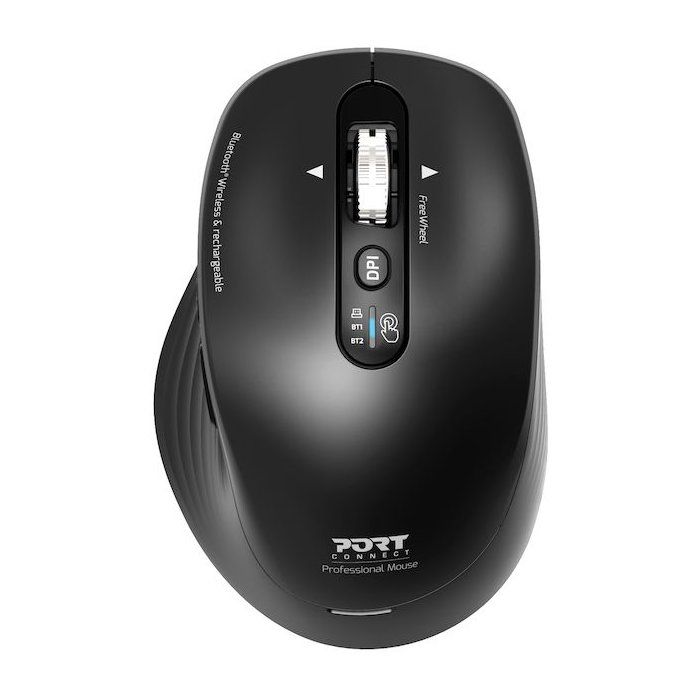 Souris sans fil rechargeable PORT Designs Business - Bluetooth & 2.4 GHz - Noir