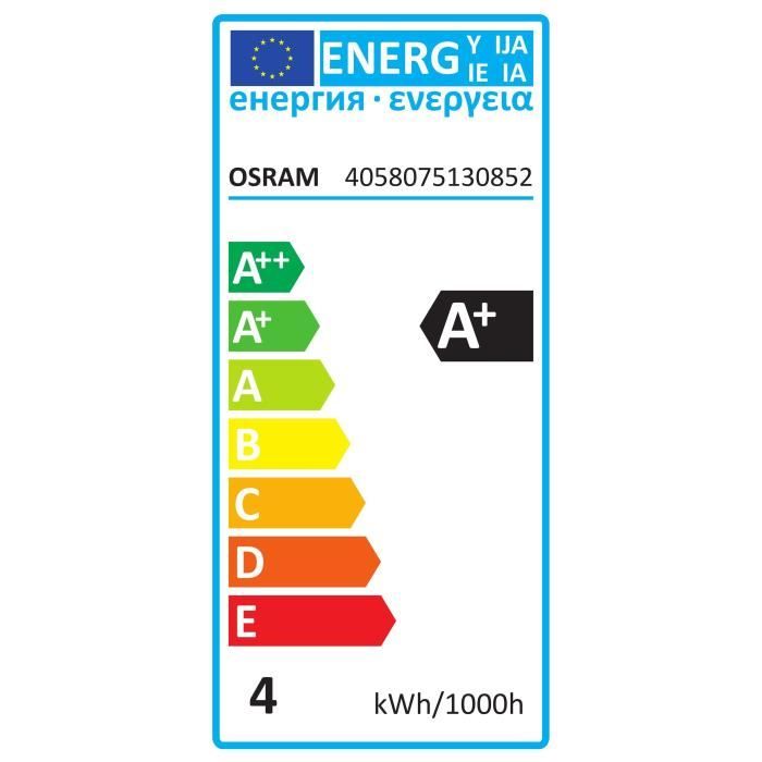 OSRAM Ampoule déco LED standard E27 - 4 W - Blanc chaud 2700°K