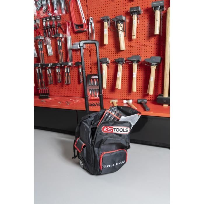 Image secondaire de Sac a dos - KS TOOLS - 850.0334 - Sac a roulettes - Bras télescopique - Charge max 35 kg - Volume 18 L
