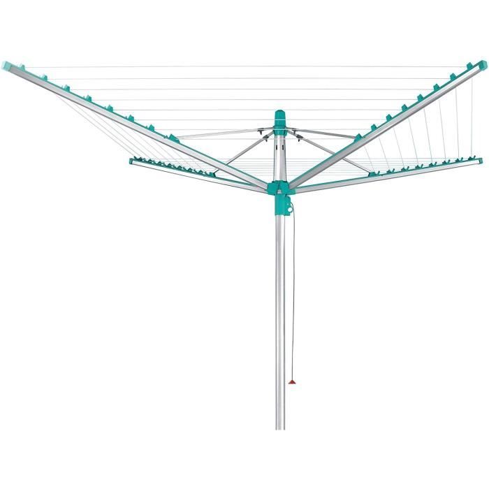 Leifheit 85285 S?choir jardin parapluie Linomatic 400 Easy - 40 metres avec syteme Easy-Lift, r?tractation automatique des fils